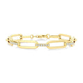 3/4 Ctw Paperclip Link Round Cut Diamond Aeris Gold Fashion Bracelet in 14K Yellow Gold