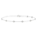 1/2 Ctw Circular Mount Round Cut Diamond Station Bracelet in 14K White Gold