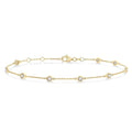 1/2 Ctw Circular Mount Round Cut Diamond Station Bracelet in 14K Yellow Gold