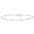 1/4 Ctw Circular Mount Round Cut Diamond Station Bracelet in 14K White Gold