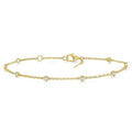 1/4 Ctw Circular Mount Round Cut Diamond Station Bracelet in 14K Yellow Gold