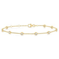 3/4 Ctw Circular Mount Round Cut Diamond Station Bracelet in 14K Yellow Gold