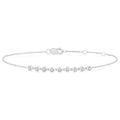 1/5 Ctw Bezel Round Cut Diamond Petite Bracelet in 10K White Gold