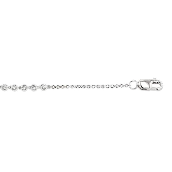 1/5 Ctw Bezel Round Cut Diamond Petite Bracelet in 10K White Gold