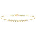 1/5 Ctw Bezel Round Cut Diamond Petite Bracelet in 10K Yellow Gold