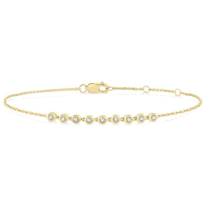 Bezel Set Petite Diamond Fashion Chain Bracelet