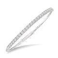 3 Ctw Round Cut Diamond Halfway Straight Flex Bangle in 14K White Gold