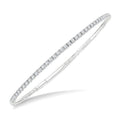 1 Ctw Round Cut Diamond Halfway Straight Flex Bangle in 14K White Gold