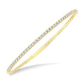 1 Ctw Round Cut Diamond Halfway Straight Flex Bangle in 14K Yellow Gold
