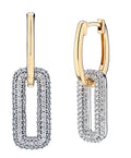 Diamond Pave Link Drop Earrings