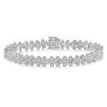 1 1/2 Ctw Floral Link Diamond Bracelet in 14K White Gold