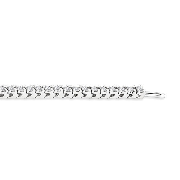 2 Ctw Square Shape Round Cut Diamond Tennis Bracelet in 14K White Gold