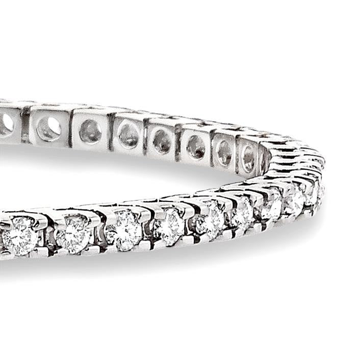 3 Ctw Square Shape Round Cut Diamond Tennis Bracelet in 14K White Gold