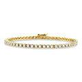 3 Ctw Square Shape Round Cut Diamond Tennis Bracelet in 14K Yellow Gold