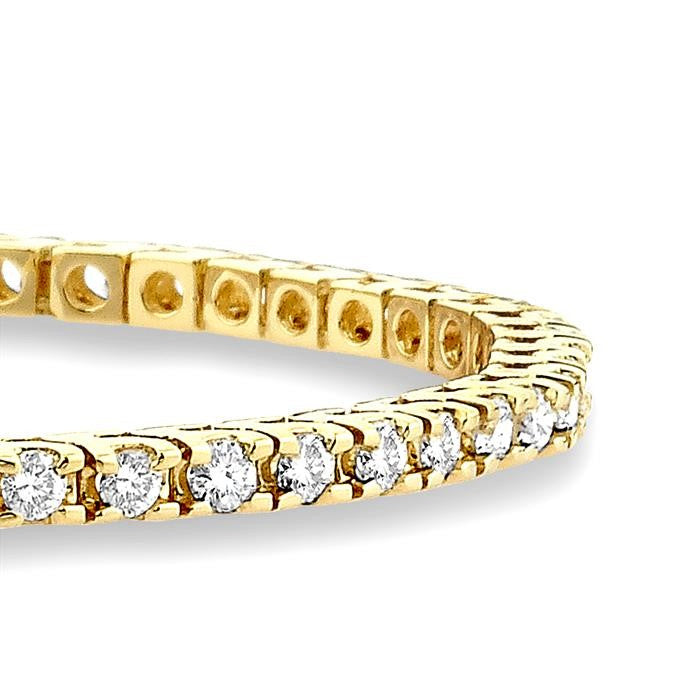 3 Ctw Square Shape Round Cut Diamond Tennis Bracelet in 14K Yellow Gold