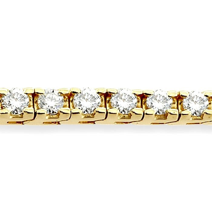 3 Ctw Square Shape Round Cut Diamond Tennis Bracelet in 14K Yellow Gold