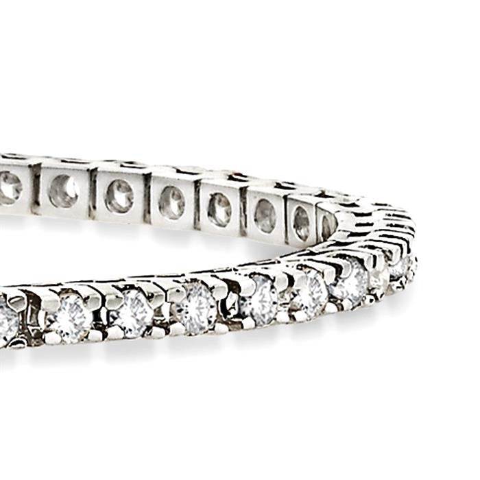 4 Ctw Square Shape Round Cut Diamond Tennis Bracelet in 14K White gold