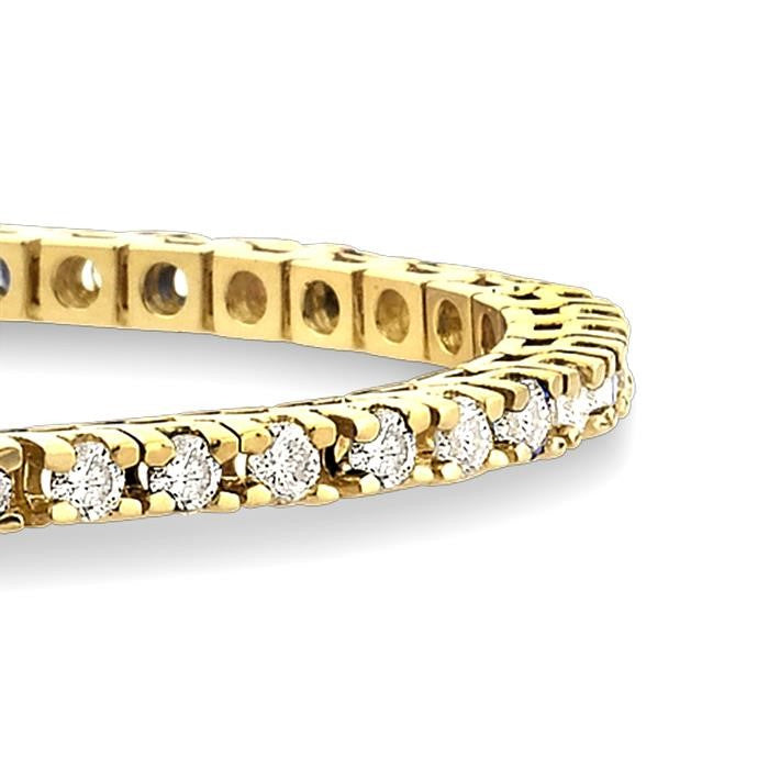 4 Ctw Square Shape Round Cut Diamond Tennis Bracelet in 14K Yellow Gold