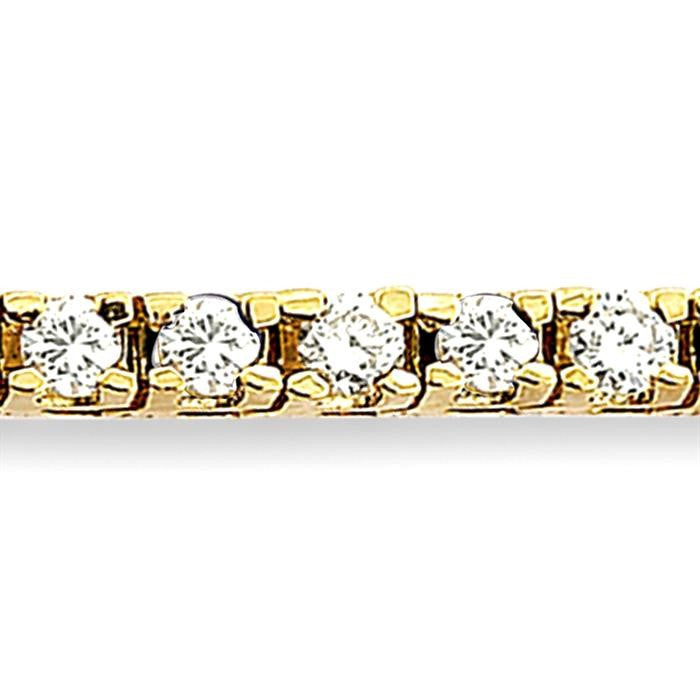 4 Ctw Square Shape Round Cut Diamond Tennis Bracelet in 14K Yellow Gold