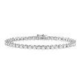 5 Ctw Square Shape Round Cut Diamond Tennis Bracelet in 14K White Gold