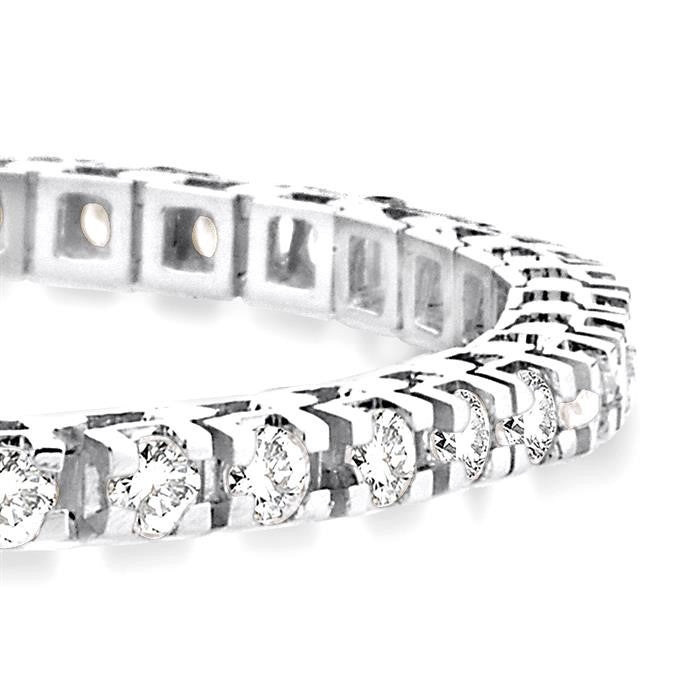 5 Ctw Square Shape Round Cut Diamond Tennis Bracelet in 14K White Gold