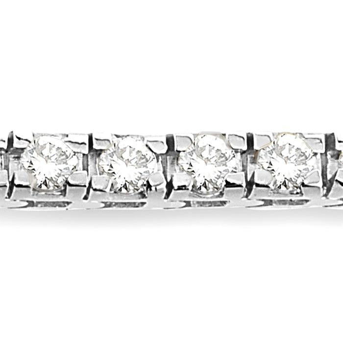 5 Ctw Square Shape Round Cut Diamond Tennis Bracelet in 14K White Gold