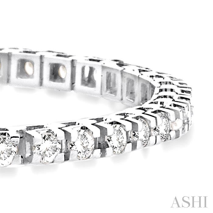 5 Ctw Square Shape Round Cut Diamond Tennis Bracelet in 14K White Gold