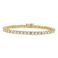 6 Ctw Square Shape Round Cut Diamond Tennis Bracelet in 14K Yellow Gold