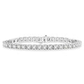8 Ctw Square Shape Round Cut Diamond Tennis Bracelet in 14K White gold