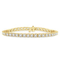 8 Ctw Square Shape Round Cut Diamond Tennis Bracelet in 14K Yellow Gold