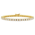 9 Ctw Square Shape Round Cut Diamond Tennis Bracelet in 14K Yellow Gold