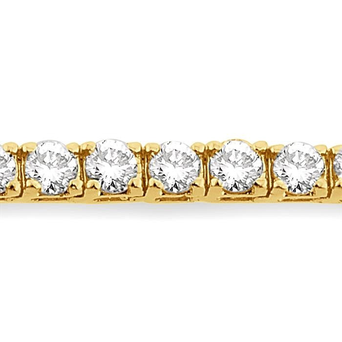 9 Ctw Square Shape Round Cut Diamond Tennis Bracelet in 14K Yellow Gold
