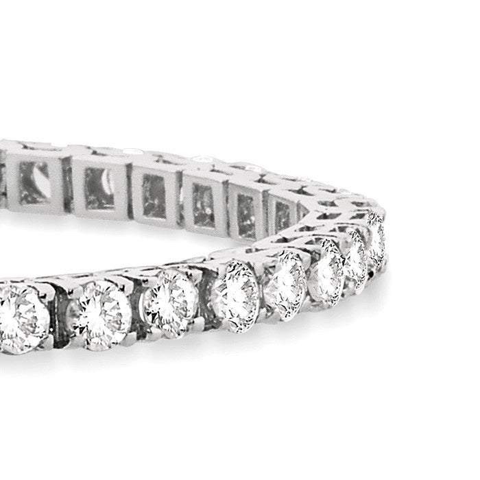 10 Ctw Square Shape Round Cut Diamond Tennis Bracelet in 18K White Gold