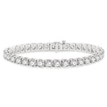 12 Ctw Square Shape Round Cut Diamond Tennis Bracelet in 14K White Gold