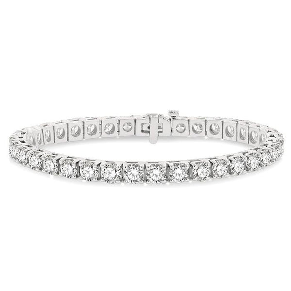 12 Ctw Square Shape Round Cut Diamond Tennis Bracelet in 14K White Gold