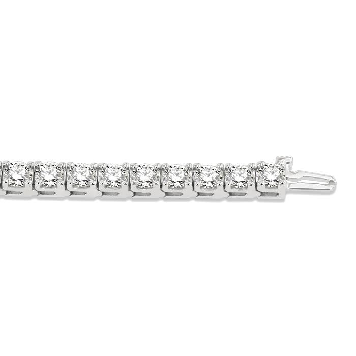 12 Ctw Square Shape Round Cut Diamond Tennis Bracelet in 14K White Gold