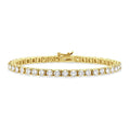 10 Ctw Square Shape Round Cut Diamond Tennis Bracelet in 14K Yellow Gold