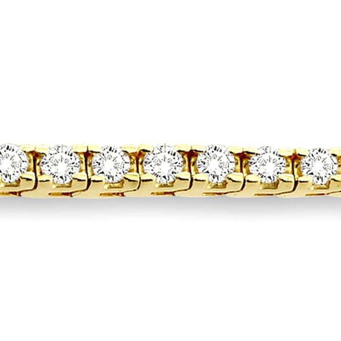 10 Ctw Square Shape Round Cut Diamond Tennis Bracelet in 14K Yellow Gold