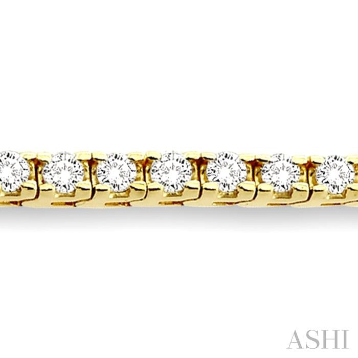 10 Ctw Square Shape Round Cut Diamond Tennis Bracelet in 14K Yellow Gold