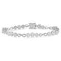 2 1/2 Ctw Tri-Mount Set & Milgrain Infinity Link Shine Bright Round Cut Diamond Bracelet in 14K White Gold