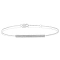 1/6 Ctw Bar Center Round Cut Diamond Petite Bracelet in 10K White Gold