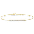 1/6 Ctw Bar Center Round Cut Diamond Petite Bracelet in 10K Yellow Gold