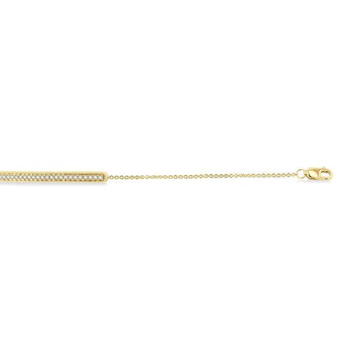 1/6 Ctw Bar Center Round Cut Diamond Petite Bracelet in 10K Yellow Gold