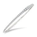 2 Ctw Round Cut Diamond Halfway Graduated Flex Bangle in 14K White Gold