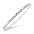 3 Ctw Round Cut Diamond Halfway Graduated Flex Bangle in 14K White Gold