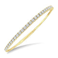 3 Ctw Round Cut Diamond Halfway Graduated Flex Bangle in 14K Yellow Gold