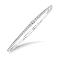 1 Ctw Round Cut Diamond Halfway Graduated Flex Bangle in 14K White Gold
