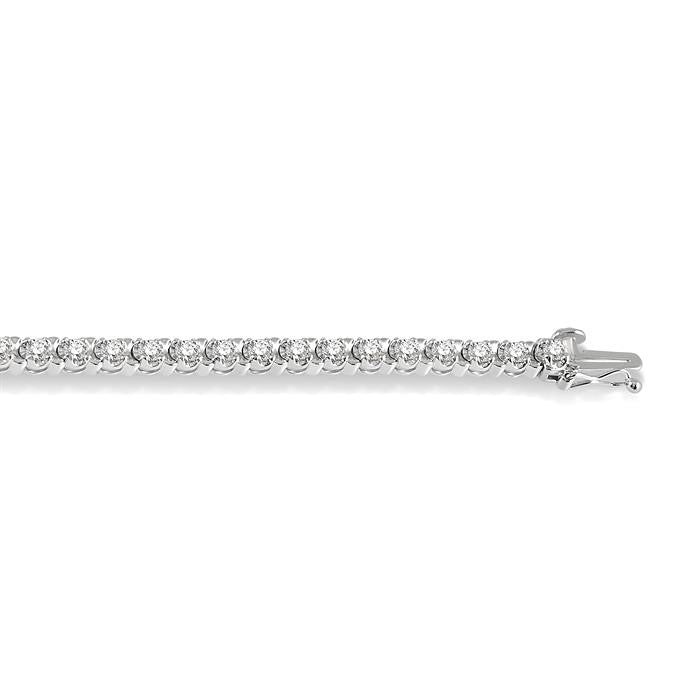 3 Ctw Round Cut Diamond Tennis Tulip Bracelet in 14K White Gold