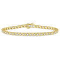 3 Ctw Round Cut Diamond Tennis Tulip Bracelet in 14K Yellow Gold
