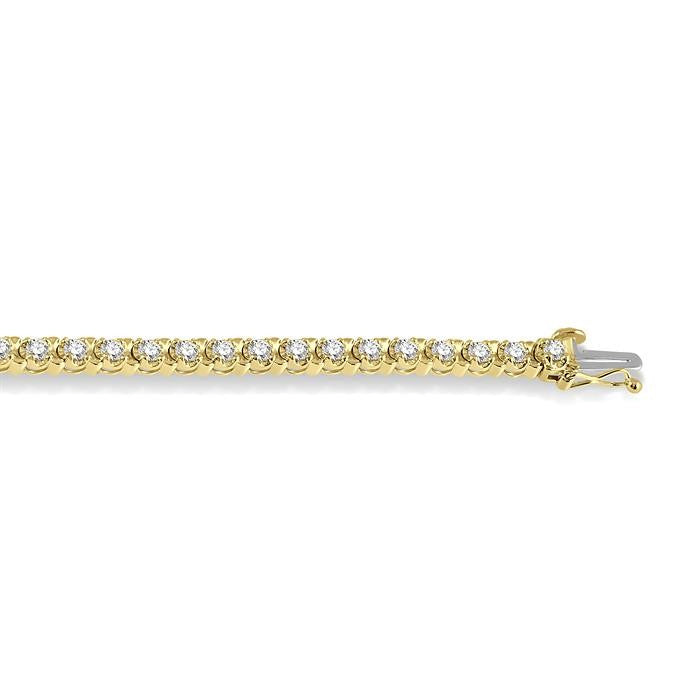 3 Ctw Round Cut Diamond Tennis Tulip Bracelet in 14K Yellow Gold